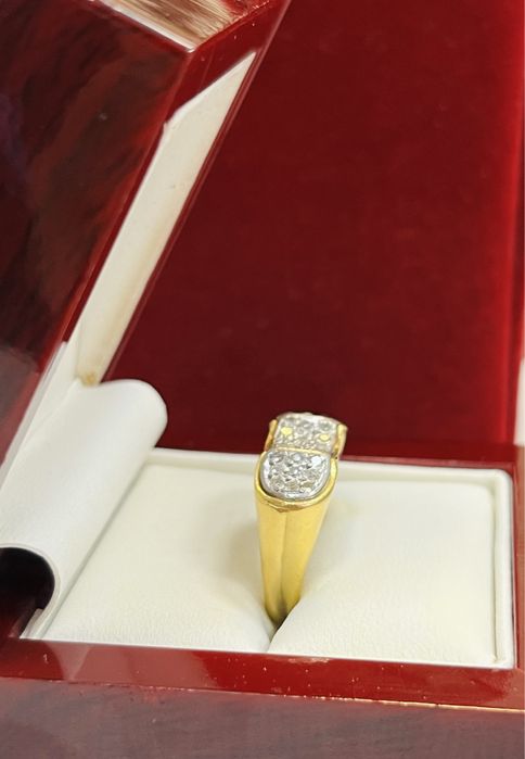 Дамски пръстен жълто злато и брилянти