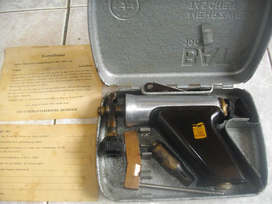 Бензинов нов поялник Горелка 1982г ГДР Немско старо качество BAT 100-1