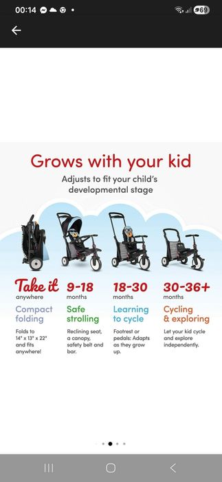 Tricicletă SmartTrike Squereel 7 în 1