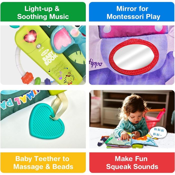 Carte Interactiva pt Bebelusi -Sunete, Lumini,Activitati Tactile, +6m
