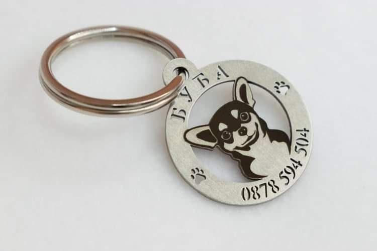 21 лв, Медальон за куче с гравиране на име и телефон