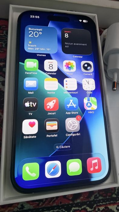 iPhone 16 Pro, White Titanium, 256 GB, 97% FULL BOX + EXTRA