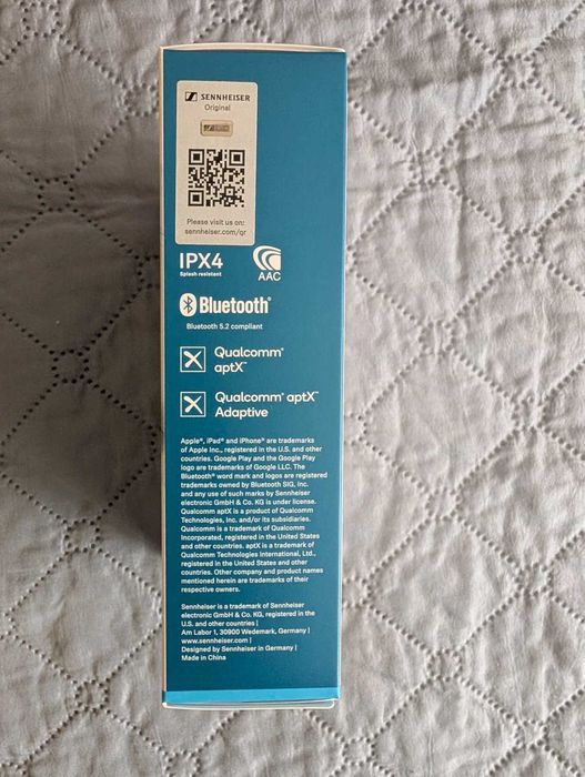 Почти неползвани слушалки Sennheiser CX Plus TW с проблем в лявата