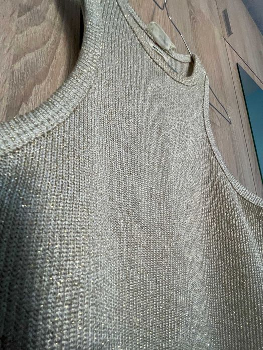 Рипс потник с лъскави нишки