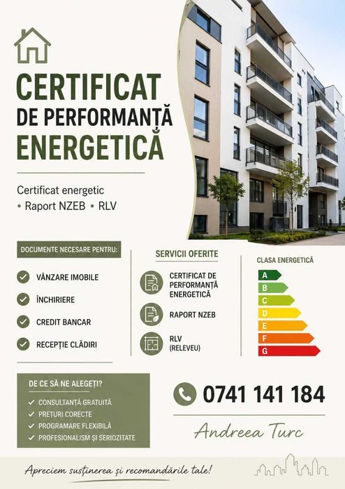 Certificat energetic &raport NZEB  eliberare rapida