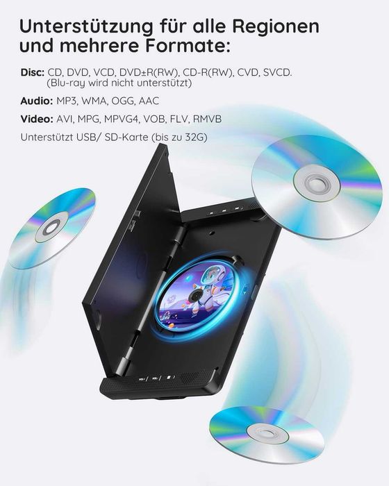 BOIFUN BFN-101 DVD / USB/ SD плейър за задна седалка 2 екрана 10,5"