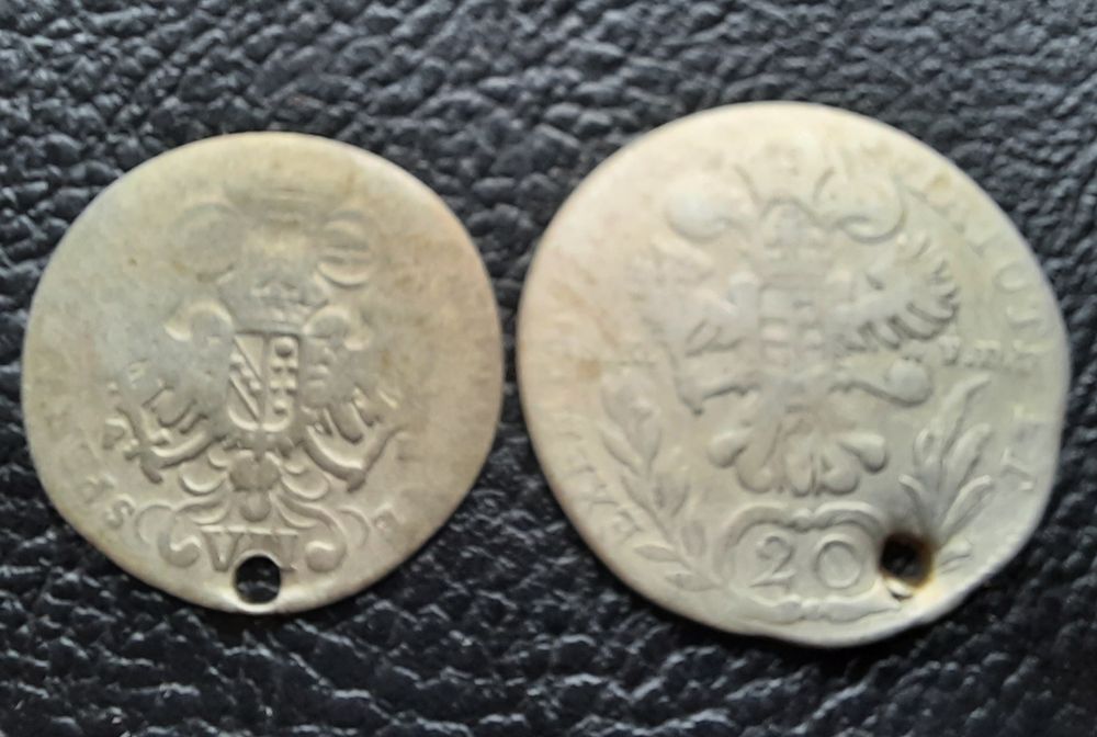 Стара сребърна/и 12 кройцера Бавария и 20 кройцера Австрия
