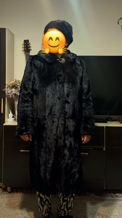 Норковая шуба с головным убором