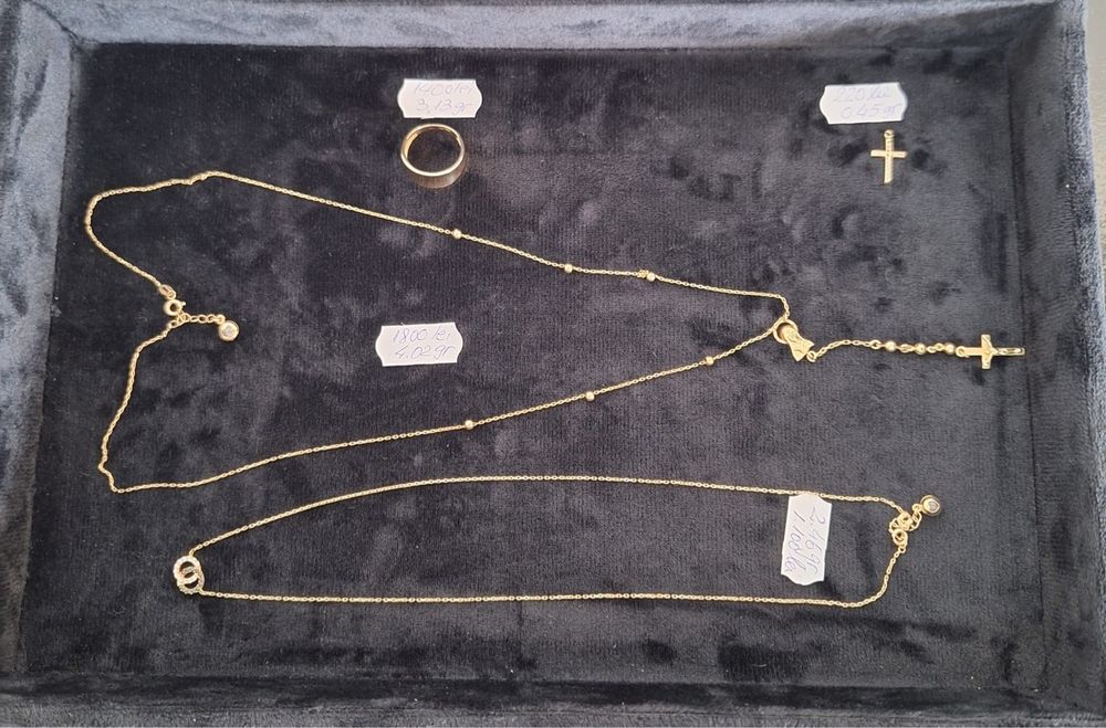 Bijuterii AUR, lantisor, rozariu , inel , Cruciulita-pret bun