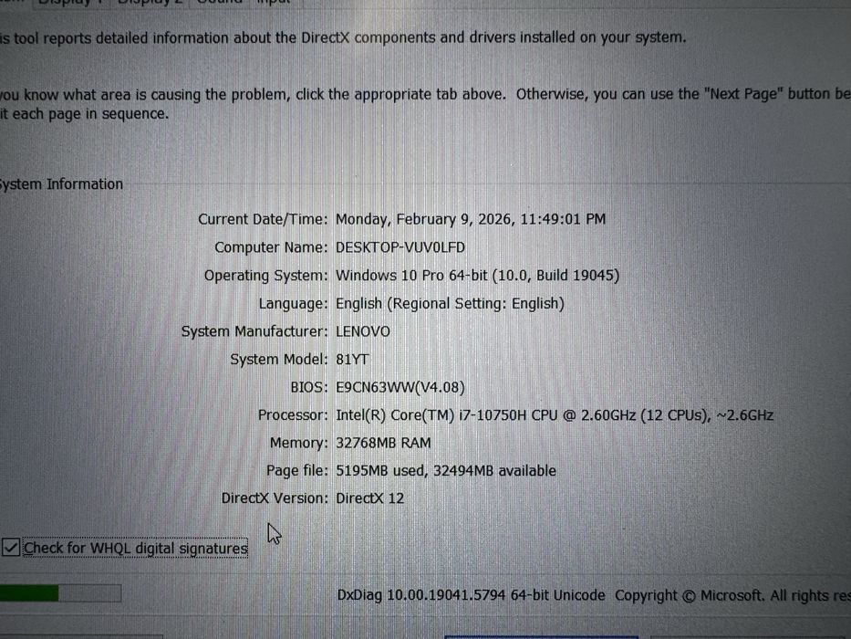 Vand laptop Lenovo Legion 7