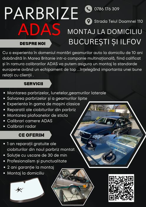 Montaj parbrize audi bmw dacia renault ford mercedes vw skoda toyota..