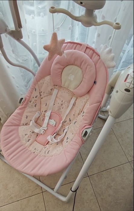 Бебешка люлка-шезлонг kikkaboo mia stella pink