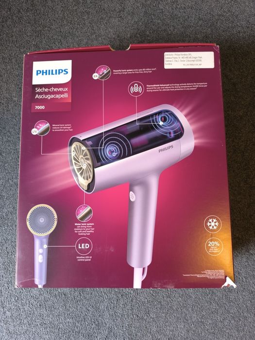 Uscător de păr Philips Seria 7000 BHD723/10, 1800W, Tehnologie ThermoS