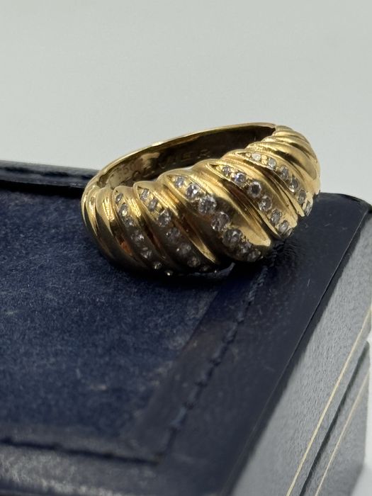 Inel de Aur 18 k cu Diamante Cartier  Croissant Vintage