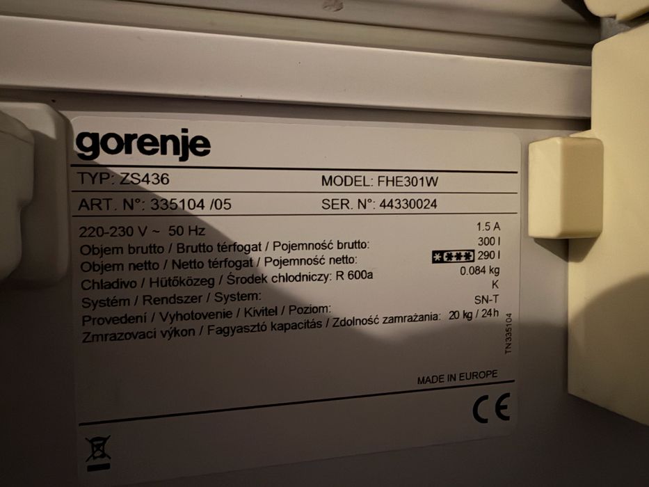 Lada frigorifica gorenje fhe301w 300 L