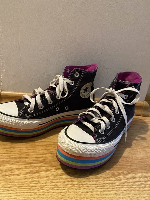 Converse All Star platforma rainbow marimea 37.5
