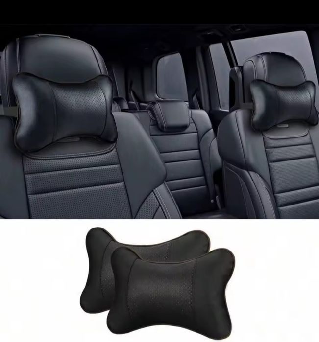 Pernuțe tetiera 2 buc / Pernuțe auto, negre