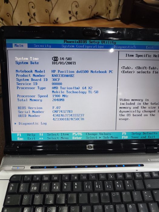 Laptop pavilion model dv 6500