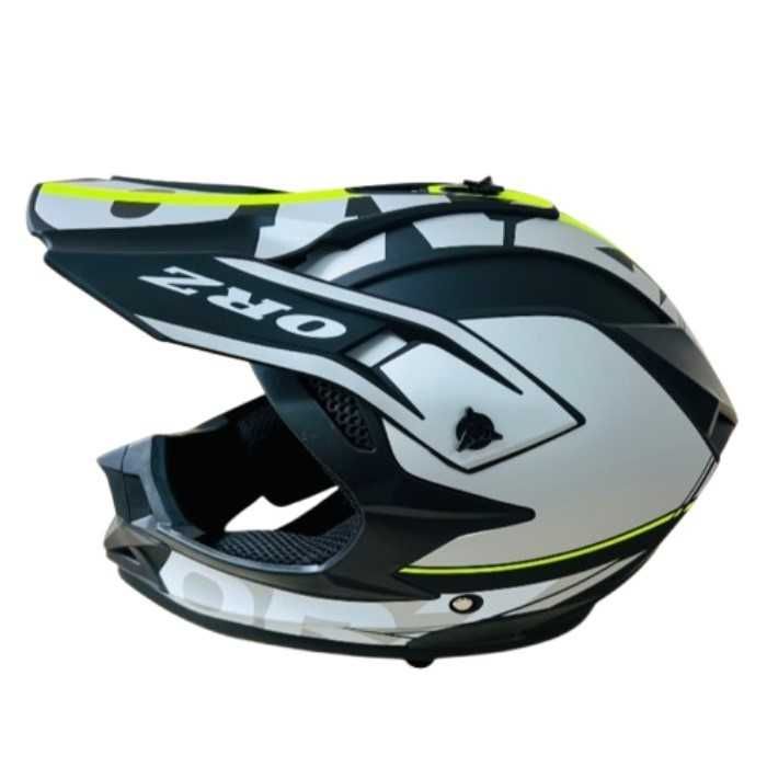 Кросова каска черна с неон и сив, За мотор, Атв, Велосипед, S, M