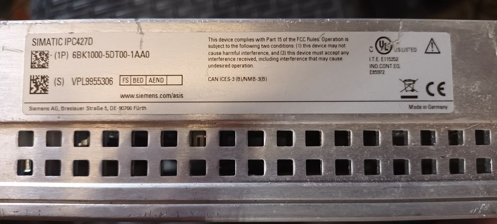 Siemens Microbox PC Simatic IPC427D