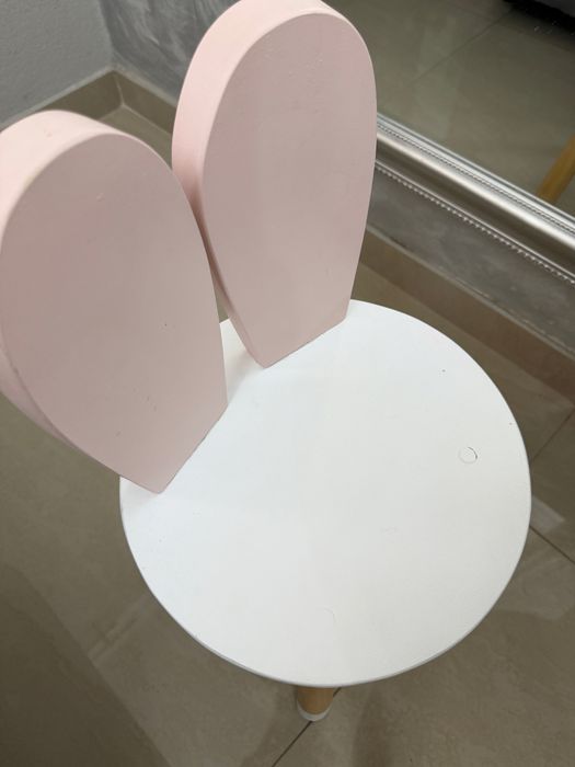 Masa lemn copii roz cu alb