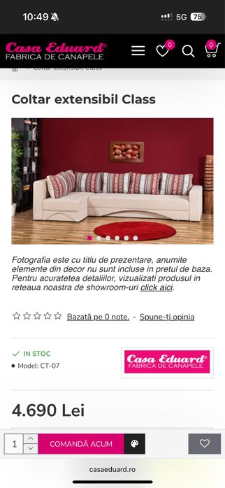 Canapea colt Coltar Extensibil Class saltea relaxa