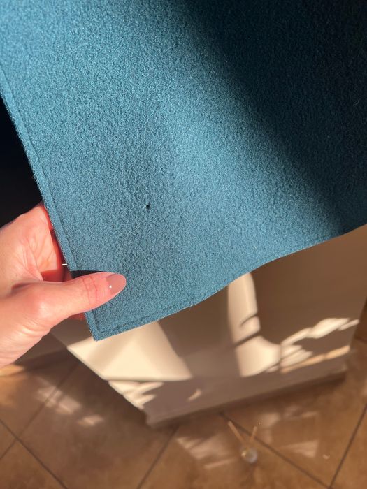 Вълнено палто Max&Co тъмен тюркоаз