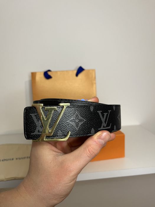Curea Louis Vuitton Gold Logo Black Pattern