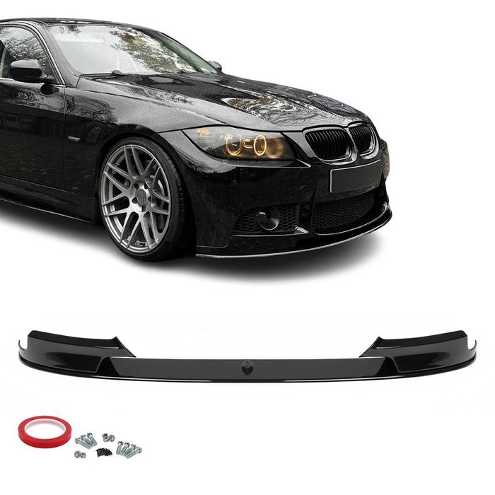 Prelungire Lip Bara Fata M3, Extensie bara M3 Style pentru BMW E90 E91, Negru Lucios