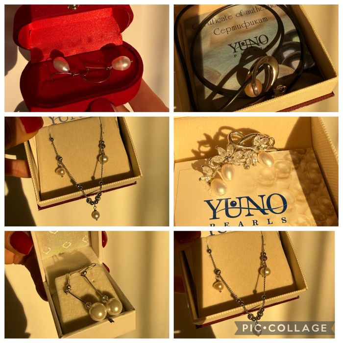 Бижута с перли - обеци брошка колие гривна