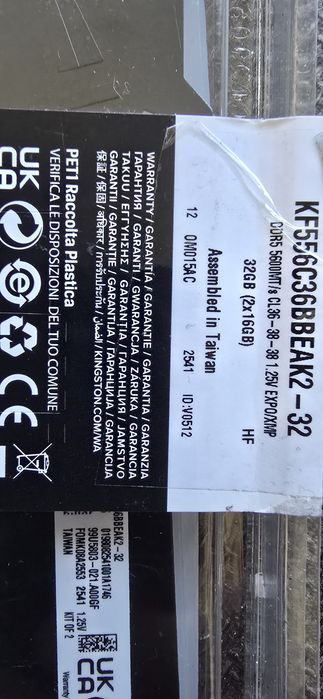 Ram Memorie Kingston FURY Beast RGB Kit 32GB DDR5 5600 Cl36 Garantie