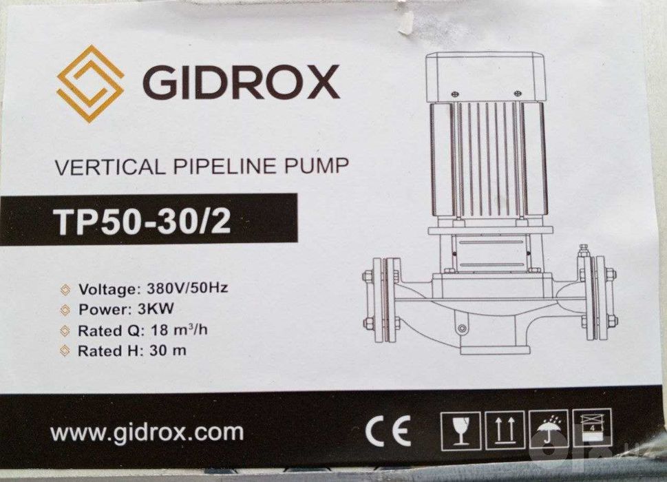 Циркуляционный насос GIDROX "ОФИЦИАЛЬНЫЙ ДИЛЛЕР", TP50-30/2