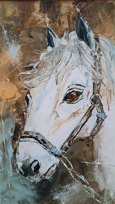 Картина “Кон бял/кафяв”