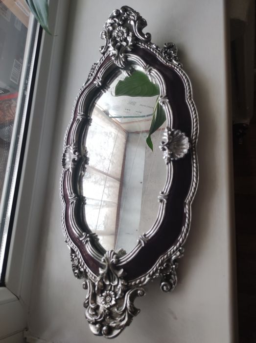 Разнос зеркальный, мельхиоровый рисунок