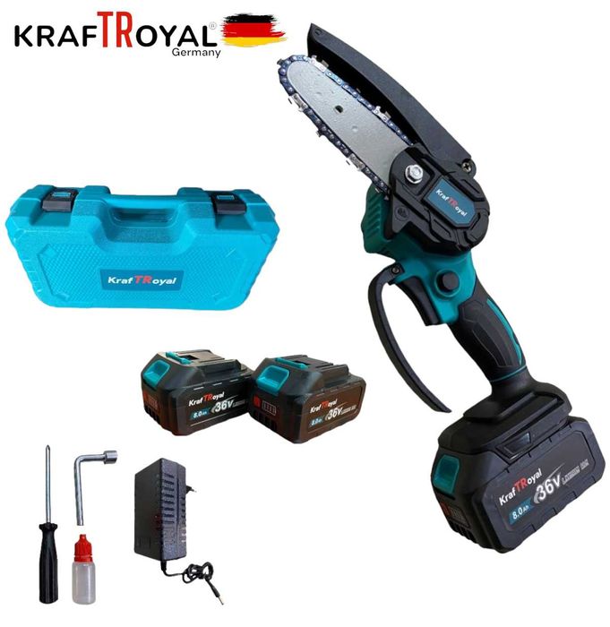 Акумулаторен Верижен Трион 36V 8AH безжична 20см мини