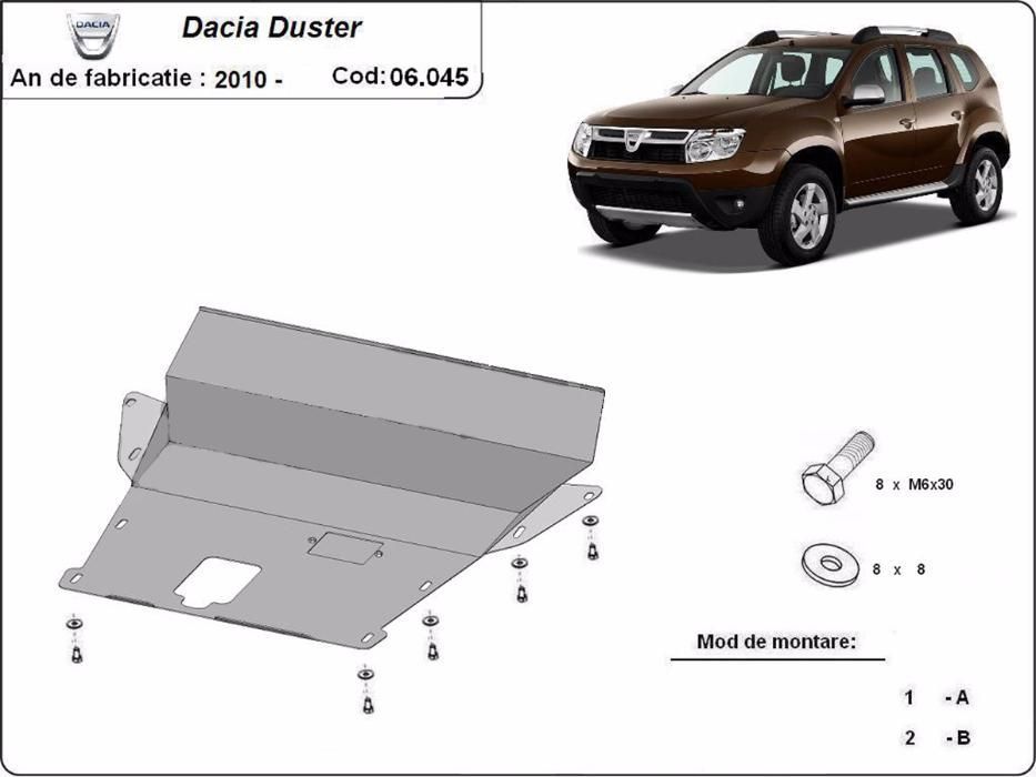 Scut metalic pentru motor si bara fata Dacia Duster 2010-2017