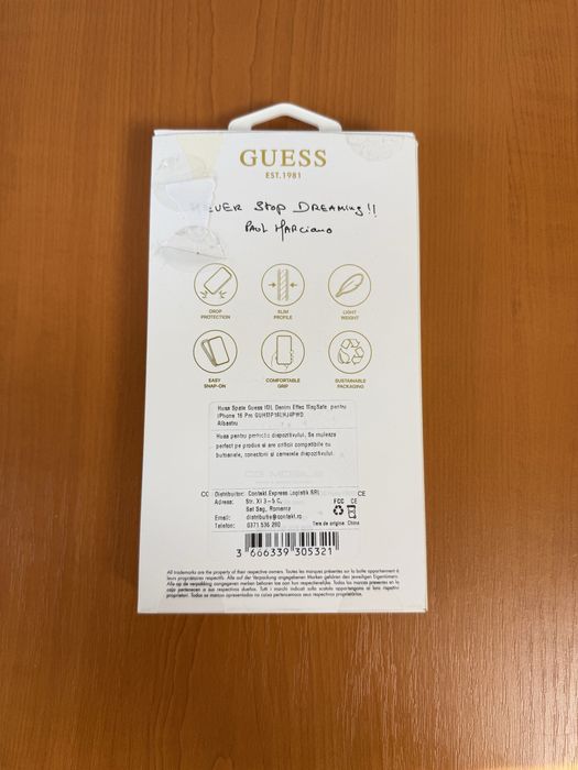 Husă GUESS MagSafe iPhone 16 Pro – Model Denim Albastru (Ca nouă)