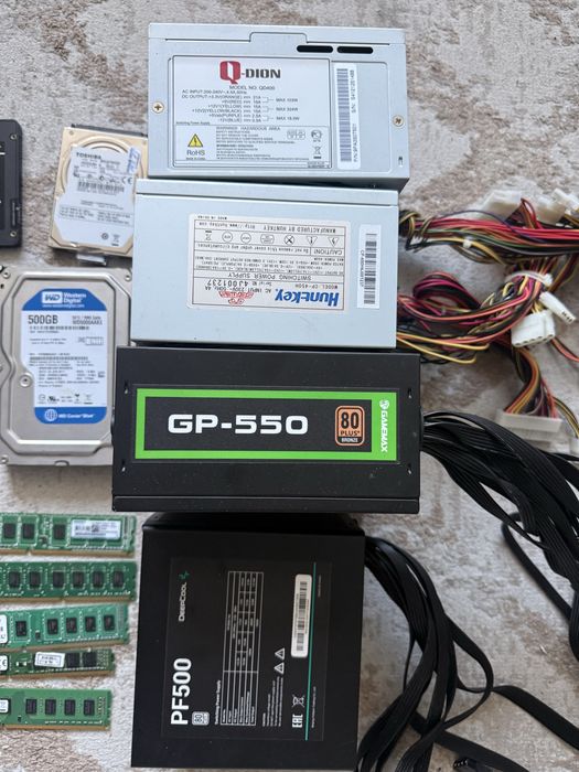 Процессоры, SSD, HDD, ОЗУ, Блоки питания, корпуса