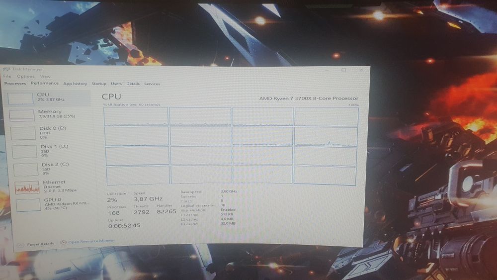 Ryzen 7 3800x 3.60 ghz turbo bost 4.10ghz