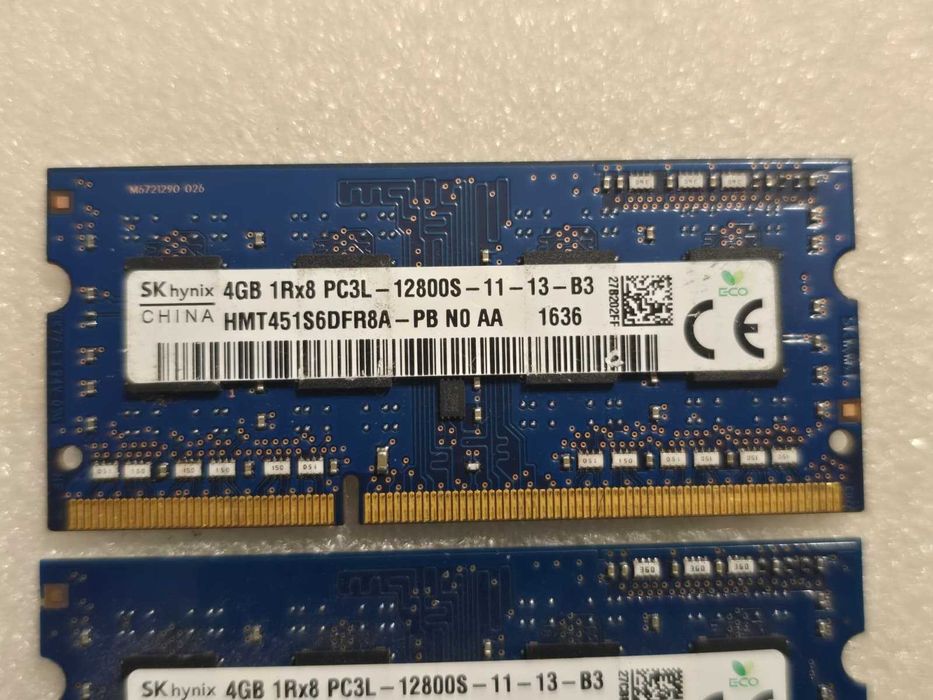 Memorie RAM laptop Hynix 4GB DDR3L-1600 1.35V SO-DIMM HMT451S6DFR8A-PB