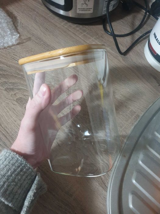 Стеклянная банка для круп 1,2 л