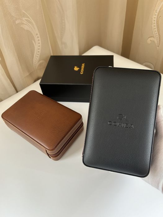 Cohiba преносим хумидор за 4 пури – кедър, кафяв/черен