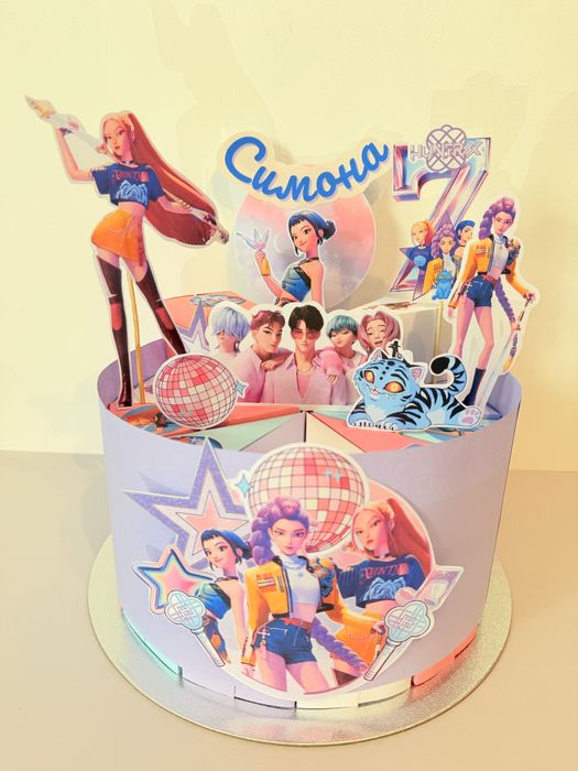 К поп демон K pop demon hunters хартиена торта за рожден ден и парти