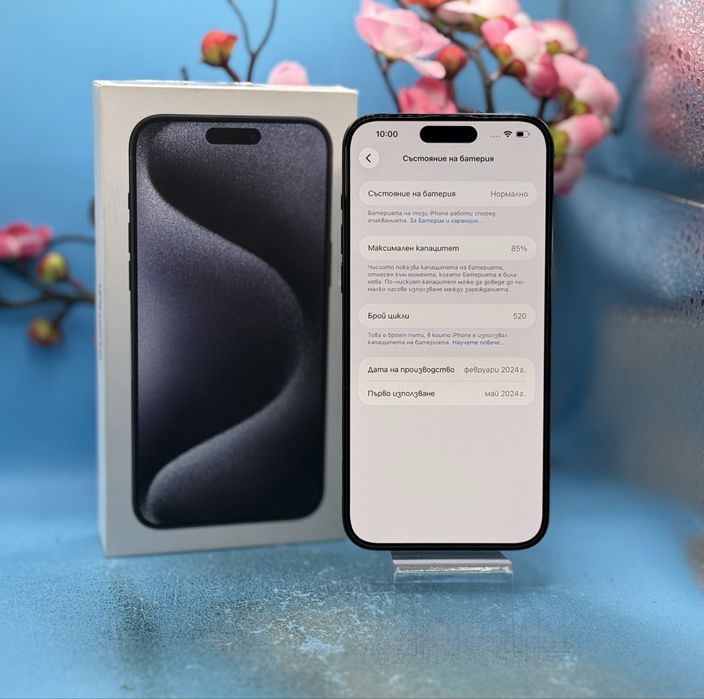 Apple iPhone 15 Pro Max, 256GB, 5G, Black Titanium + аксесоари