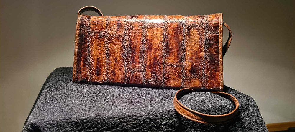 Geantă / plic, vintage, piele naturală.