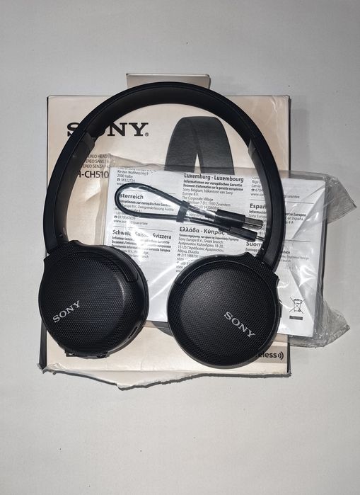 Casti On Ear Sony WH-CH510B, Wireless, Bluetooth, Microfon