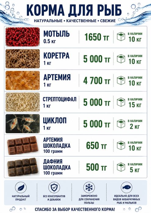 Замороженные корма для Рыбок