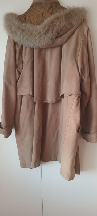 Велурено манто естествена кожа