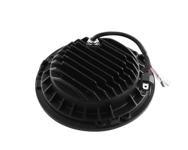 Комплект Кръгли LED фарове 7" 70W H4 букса, къси, дълги, дневни и мига