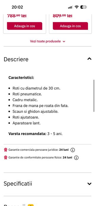 Vand bicicleta copii Minnie Mouse